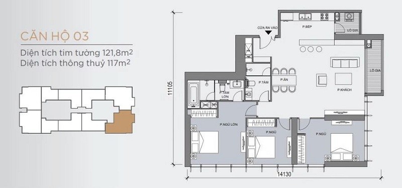 MB Căn hộ 3PN One Central Sài Gòn